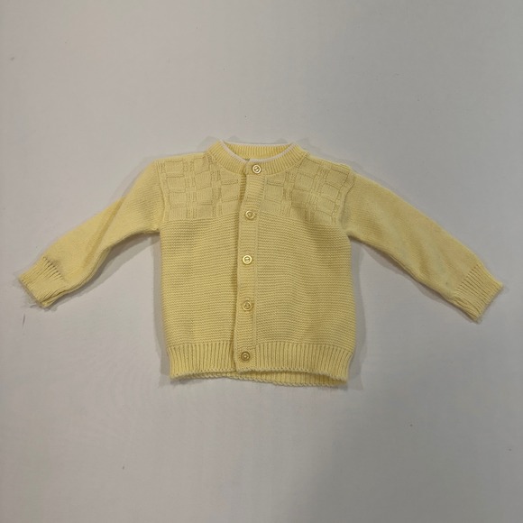 Penneys Other - Penneys Vintage Knit Cardigan Baby 0-6M Yellow Basketweave‎ | Classic Retro